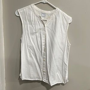 Old Navy White Button-up Tank Top
